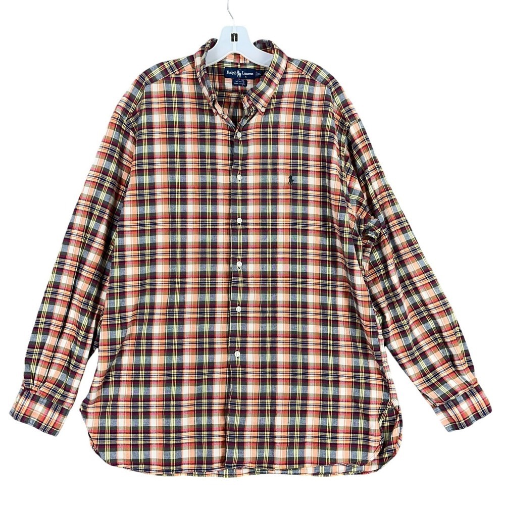 Ralph Lauren‎ Shirt XL Plaid McMeel Work Smart Preppy Americana Y2K Country Club